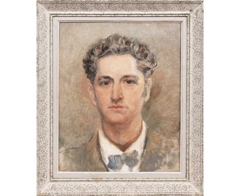 * AUGUSTUS EDWIN JOHN RA (WELSH 1878 - 1961), PORTRAIT OF A GENTLEMAN IN A BOW TIE oil on canvas, signed framed image size 47