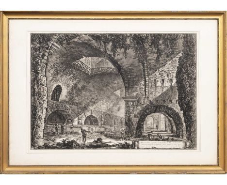 GIOVANNI BATTISTA PIRANESI (ITALIAN 1720 - 1778), THE SO-CALLED VILLA OF MAECENAS AT TIVOLI, INTERIOR  engraving on paper mou