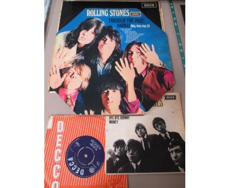 A selection of vinyl records, Rolling Stones, comprising Rolling Stones LK4605 and Through the Darkly Past SKL5019 LP , EP DF