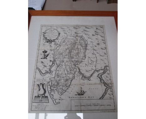 A late 18th/early 19th century map, Furness in the County of Lancaster, scale in English miles