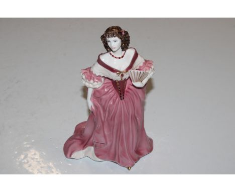 A Wedgwood porcelain figurine "Enchanted Evening", four Coalport figurines and a Royal Worcester figurine