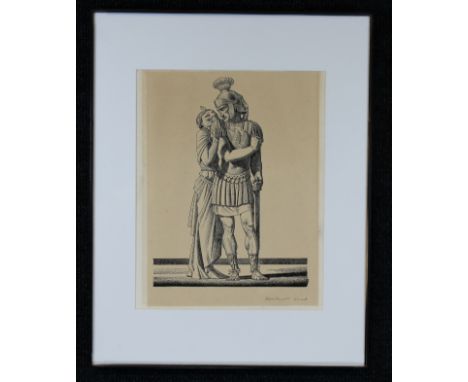 Rockwell Kent "Roman Warrior" Lithograph. Pencil signed lower right. Sight Size: 9.5 x 7.5 in. Overall Size: 14.25 x 11.25 in
