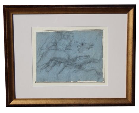 Old Master Allegorical Sketch on paper. Appears to be unsigned, has not been examined out of frame. Sight Size: 8.5 x 11 in. 