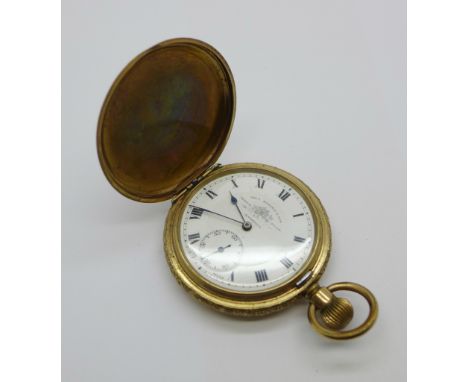 A Thomas Russell plated full hunter pocket watch 