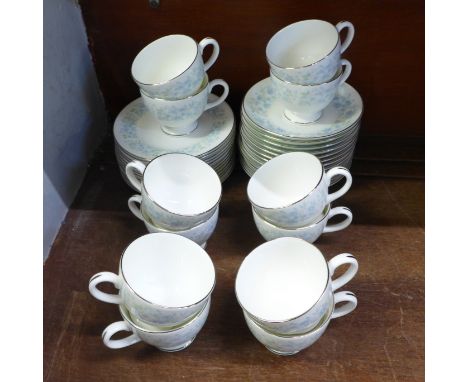 A Wedgwood China Wyndham tea service, twelve cups, saucers and tea plates 