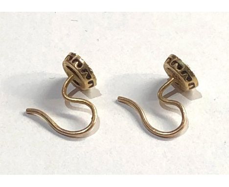 Antique 15ct gold diamond &amp; pearl earrings 