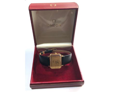 Vintage omega deville wristwatch winds and ticks but no warranty given 