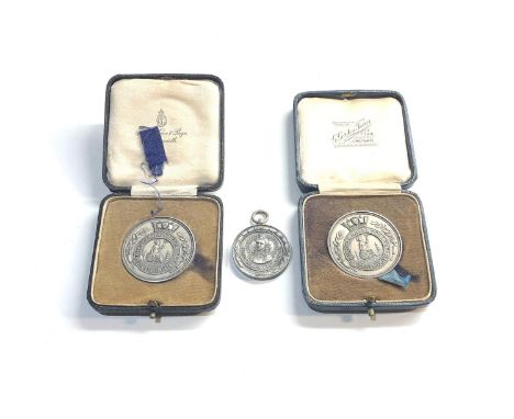 3 1920s hallmarked silver royal navy sports medals, each medal was for a different sport: 1st battle squadron marathon 1929, 