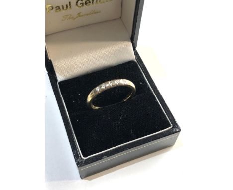 14ct gold diamond band ring, ring size approx R weight approx 4g 