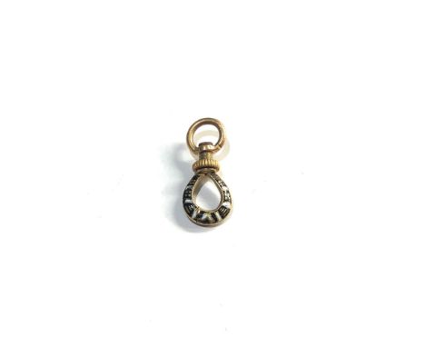 Antique 9ct gold &amp; enamel dog clip 