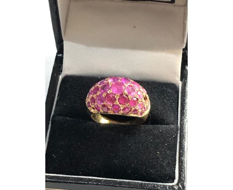 18ct gold ruby dome ring missing stone ring size approx k/l 