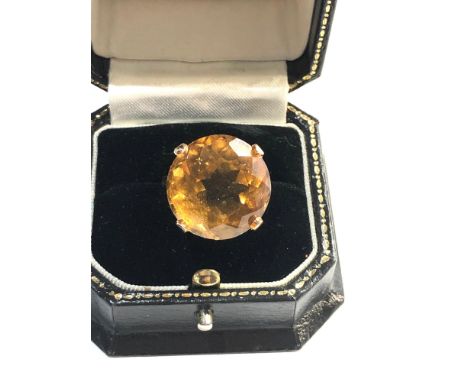 Large 14ct gold citrine cocktail ring, ring size approx K 10.3g, Good overall condition, no stones missing 