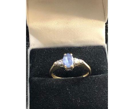 18ct gold diamond and sapphire ring, approximate ring size: P/Q, approximate weight 3.5g, ring is in good overall condition 