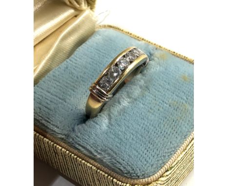 18ct gold diamond half eternity ring weight approx 4.6g size approx k/l,&nbsp;No damage to stones, approximate measurement of