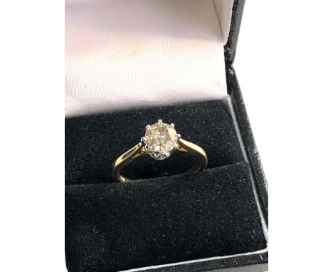 18ct gold diamond ring diamond measures approx 6mm dia,&nbsp;Good overall condition, diamond has internal flaws