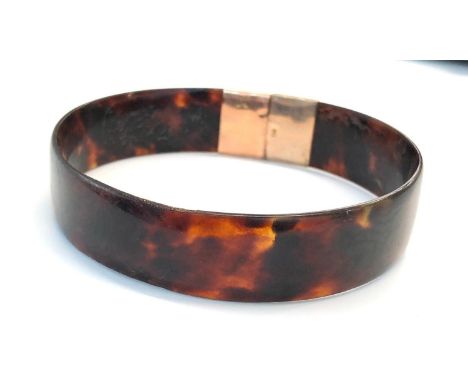 Victorian tortoiseshell bangle gold clasps 