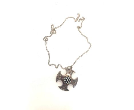 Vintage silver caithness glass pendant on silver chain 