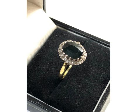 18ct gold diamond and gemstone ring L 
