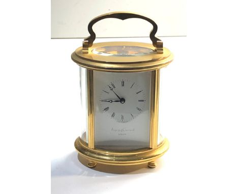 Asprey &amp; Garrard London brass carriage clock good working order 