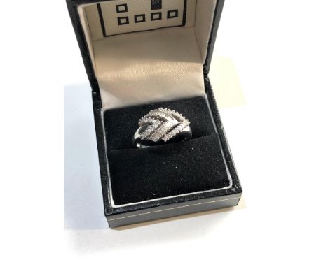 9ct white gold  diamond ring, weight approx 3.8g ring size l/m 