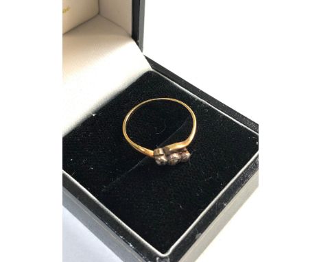 18ct gold diamond ring, ring size approx M, weight approx 1.4g,&nbsp;These are small diamonds, uncleaned good condition