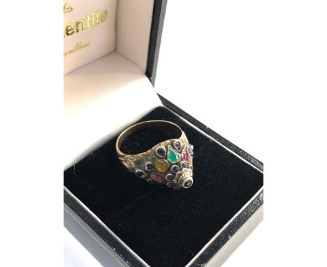 9ct Gold Hareem gemset ring ring size approx n/o weight approx 3g 