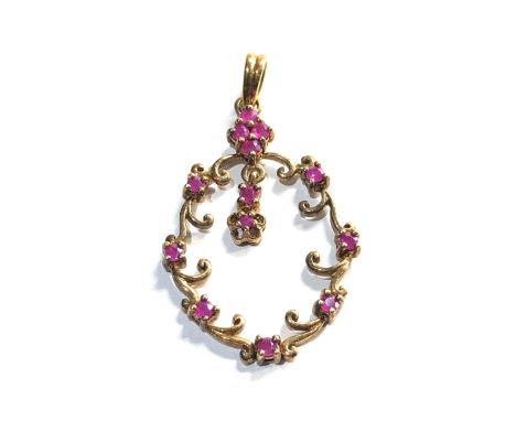 9ct gold ruby pendant,&nbsp;Hallmarked 375