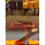 BLUE POINT 20" COMBINATION DRIVE SOCKET TRAY, RED W/(66) BLUE POINT SOCKETS