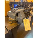 LOT (2) 4'X8' METAL WORK BENCHES W/CRAFTSMAN VICES (TOOLS NOT INCLUDED)