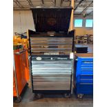 HARLEY DAVIDSON EDITION SNAP-ON TOOL BOX, BLACK W/CHROME TRIM, TOP CABINET, M# KRL751PLH 35 1/2" L 2