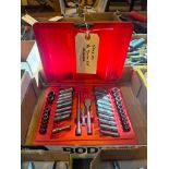 SNAP-ON SOCKET SET, 1/4" DRIVE W/RATCHET & EXTENSIONS (INCOMPLETE)