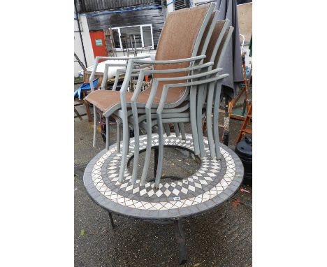 Mosaic Garden Table and 4x Chairs 