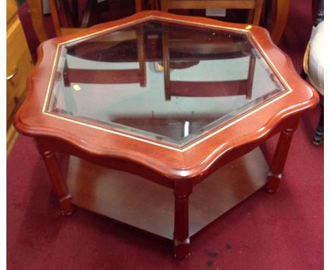 Glass Topped Coffee Table with Shelf under 