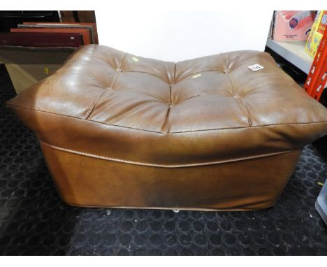 Faux Leather Pouffe 