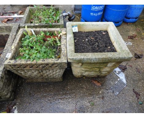 Pair of Concrete Garden Planters 