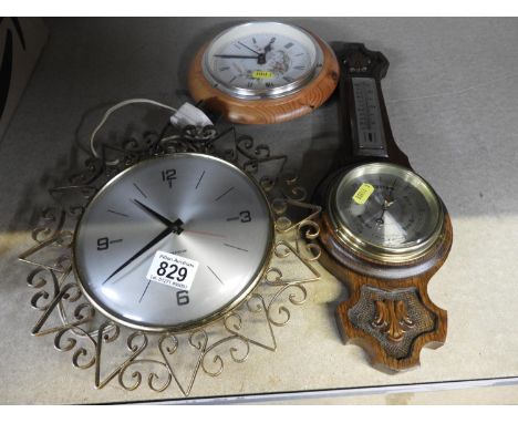 Barometer and 2x Clocks 