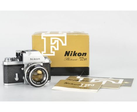 A Nikon F Photomic TN SLR Camera, chrome, serial no. 6817104, with Nikon Nikkor-S f/1.4 50mm lens, black, serial no. 559326, 
