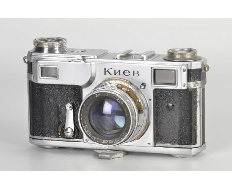 A Kiev Arsenal Kiev ‘48’ Rangefinder Camera, chrome, serial no. 481511, with ZK Sonnar-Krasnogorsk f/2 50mm lens, chrome, ser