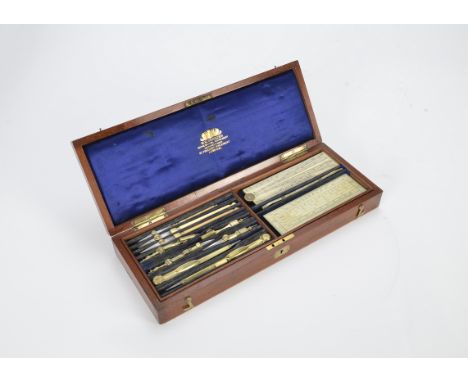 A W H Harling Drawing Instrument Set, including pencils, compasses, scale, sector and boxwood scales, some marked ‘Fraser & S