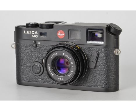 A Leica M6 TTL 0.58 Rangefinder Camera, black, serial no. 2721072, with Leitz Elmar-M f/2.8 50mm lens, E39, black, serial no.