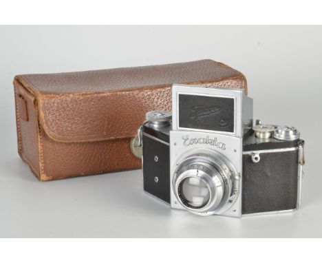 An Ihagee Exakta B Type 5.1 Camera, chrome, serial no. 489678, with Schneider Xenar f/2.8 75mm lens, serial no. 1153371, body