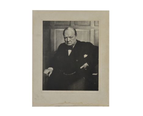 Winston Churchill later copy print of Yousuf Karsh of Ottawa portrait, with Parisian portraits and cinema, 1930s, Ronnie Corb