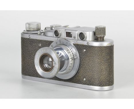 A FED Type 1B Rangefinder Camera, chrome, serial no. 27866, with FED f/3.5 50mm lens, chrome, serial no. 30898, body, G-VG, s