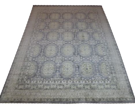 JAIPUR CONTEMPORARY CARPET, 340cm x 250cm, floral oval medallions on an en gris field inside multiple corresponding bands and