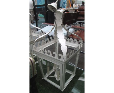 HALL LANTERN, cream metal, 38cm x 38cm x 75cm H.