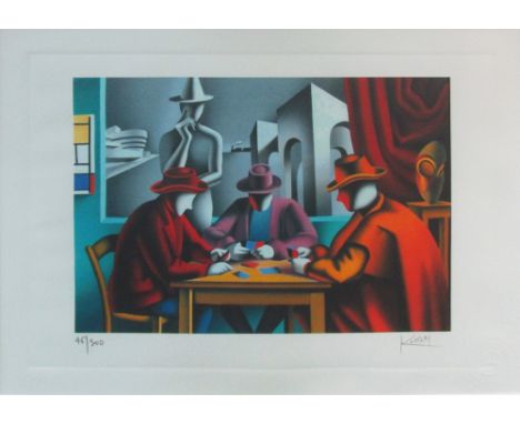 MARC KOSTABI (American, b.1960), 'Playing cards' lithograph in colours, 45/300, 26.5cm x 34.5cm, signed in the stone, blindst