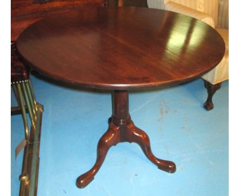 TRIPOD TABLE, George III mahogany with circular tilt top, 71cm H x 79cm D. (with faults, old repairs)