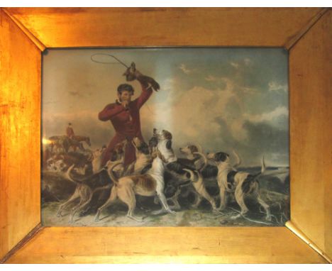 AFTER LANDSEER 'Whipper In', lithograph, 69.5cm x 89cm framed (with faults)
