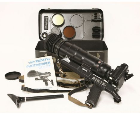 A Soviet Zenith Photosniper camera,late 1960s, FS-12. Zenith- 12C, with Tair-3S F/4.5 300mm lens, including other lenses and 