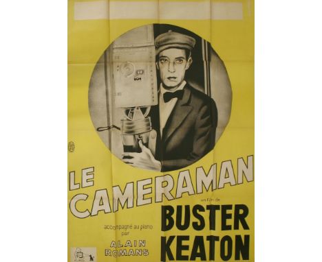 'Le Cameraman' poster,French, c.1960s, large re-issue film poster for the Buster Keaton 1928 classic, 'The Camera Man',156 x 